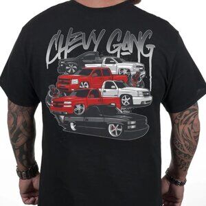 Chevy Gang Gildan Tee Silverado Graphic T-Shirt Black Cotton Men’s